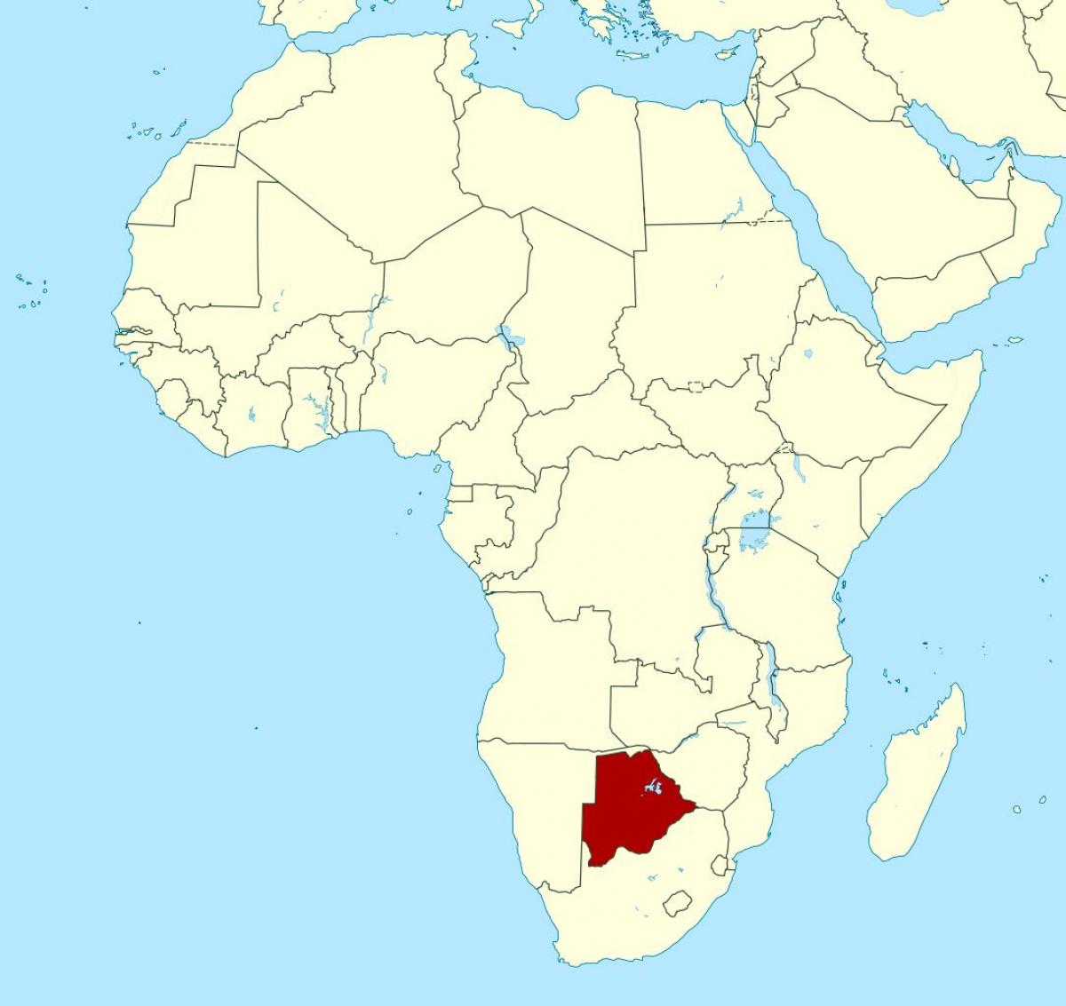 kaart van die Botswana-afrika