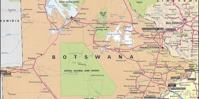 Kaart van Botswana kaart met afstande