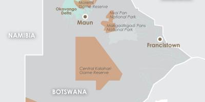 Kaart van maun in Botswana